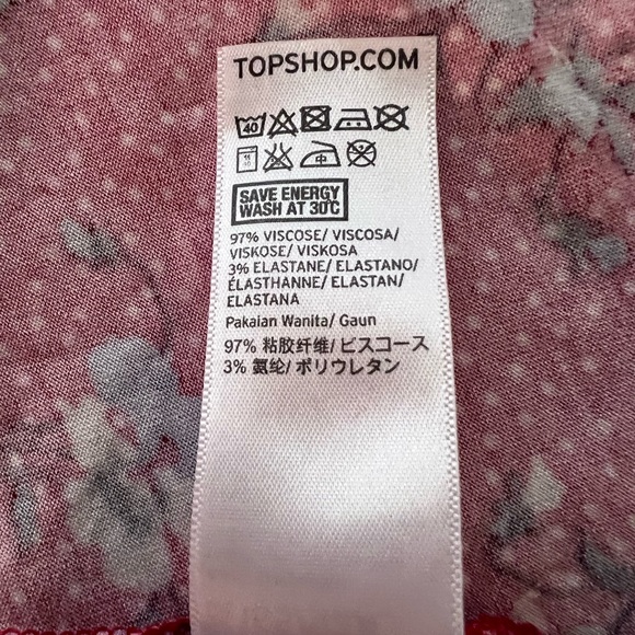 TOPSHOP RED FLORAL DRESS MINI DRESS - Picture 8 of 12